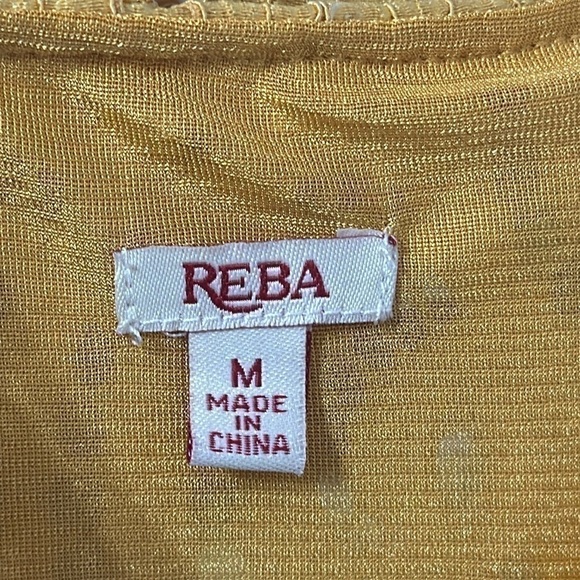 REBA Mustard Yellow Midi Dress Size M - Picture 4 of 8